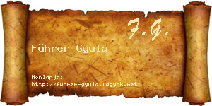 Führer Gyula névjegykártya