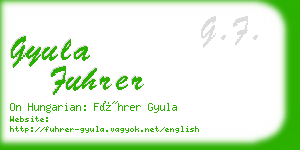 gyula fuhrer business card